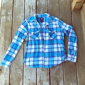 Blue and White AEO Flannel